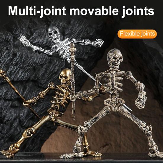 3D Printed Skeleton Action Figure Multi-Jointed Movable Articulated Skeleton Toy Collectible Desktop Decoration for Kids Artists Collectors