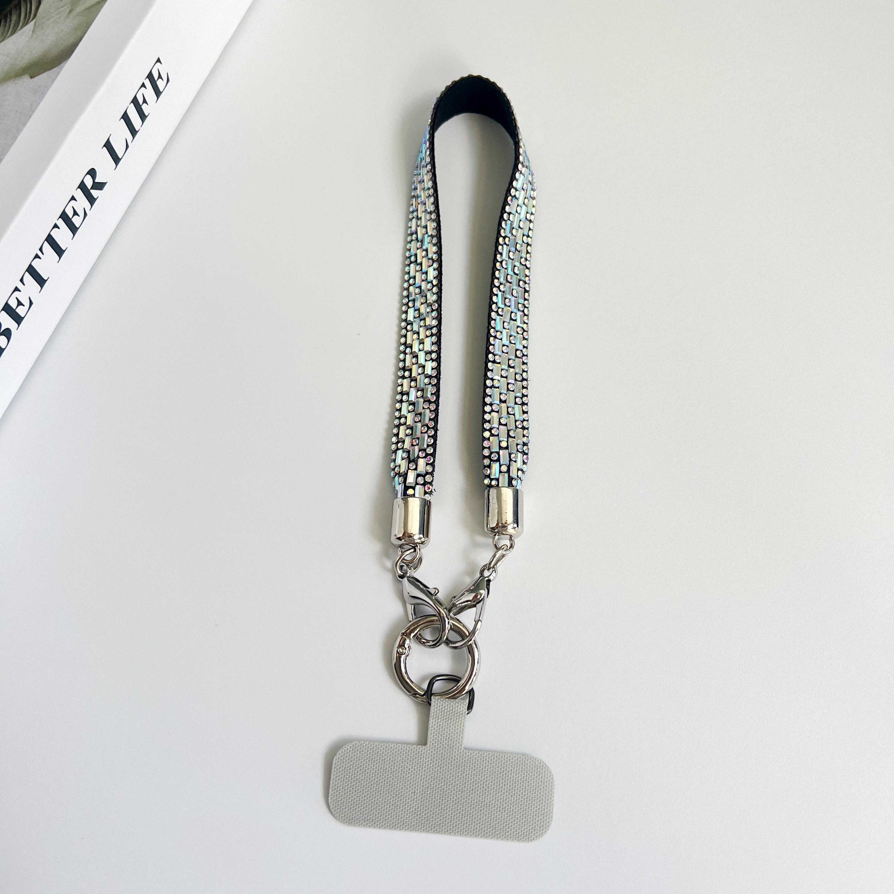 

Mobile Phone Lanyard Crossbody for Women, Fashionable Flash Diamond Wide Strap, Long Outdoor Phone Case with Side Back Option Polyester / Nylon