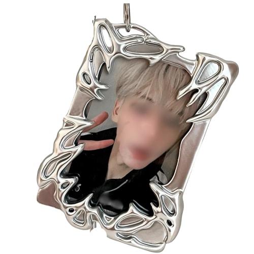 Metallic Trading Card Case, Card Case, Trading Card Holder, Silver, Y2K, Korea