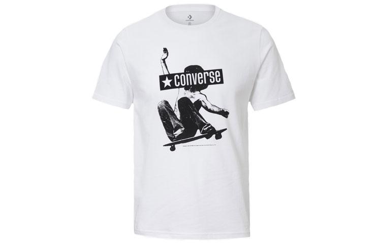 Converse T Shirts Men s White Crew Neck Moderate 10019085-102 XXL