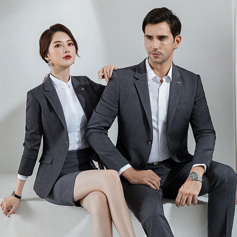 Telorrman Dark Plaid Unisex Business Suit Set