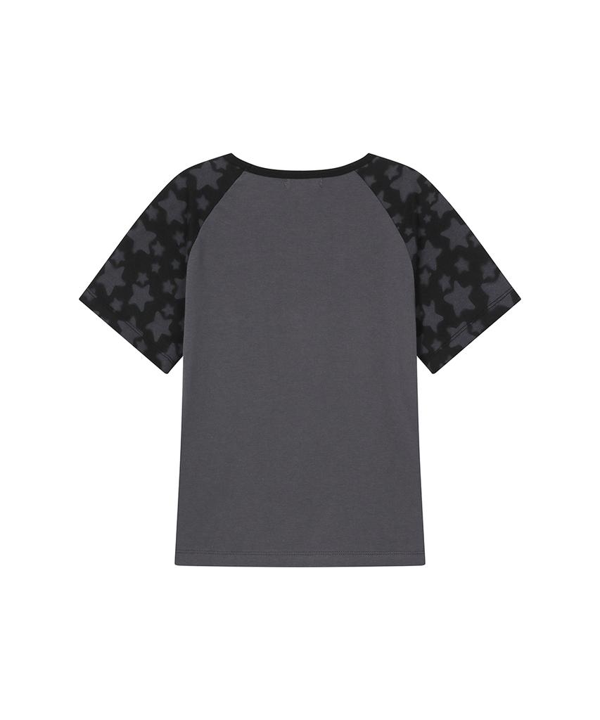 MISEKI SEOUL Midnight Stars Raglan Short Sleeve Charcoal