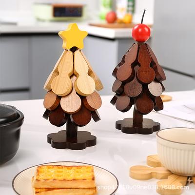 A Tree Heat Insulation Pad, Anti-scalding and High Temperature Resistant Household Placemat, High-end Sense Christmas Tree Gourd Dining Table