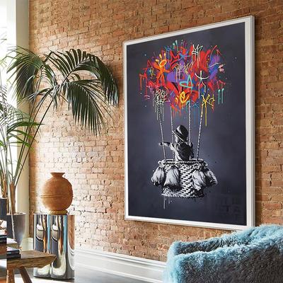 Nova chegada cartaz da lona crianças balão decoração imagem vermelho e azul graffiti decoração pintura parede decoração de casa quadros
