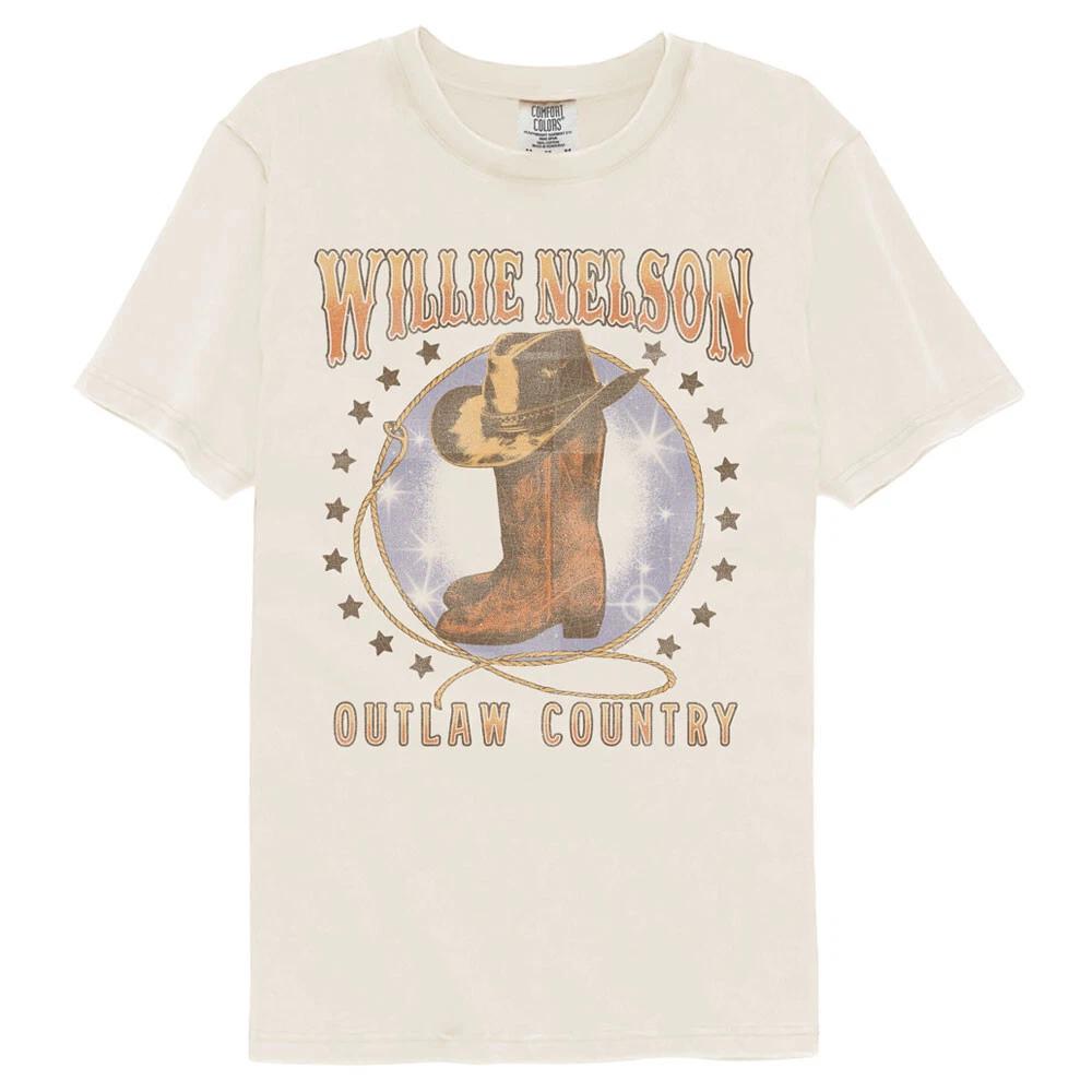 Willie Nelson Cowboy Hat Boots Rope Men s T Shirt Outlaw Country Music Merch S
