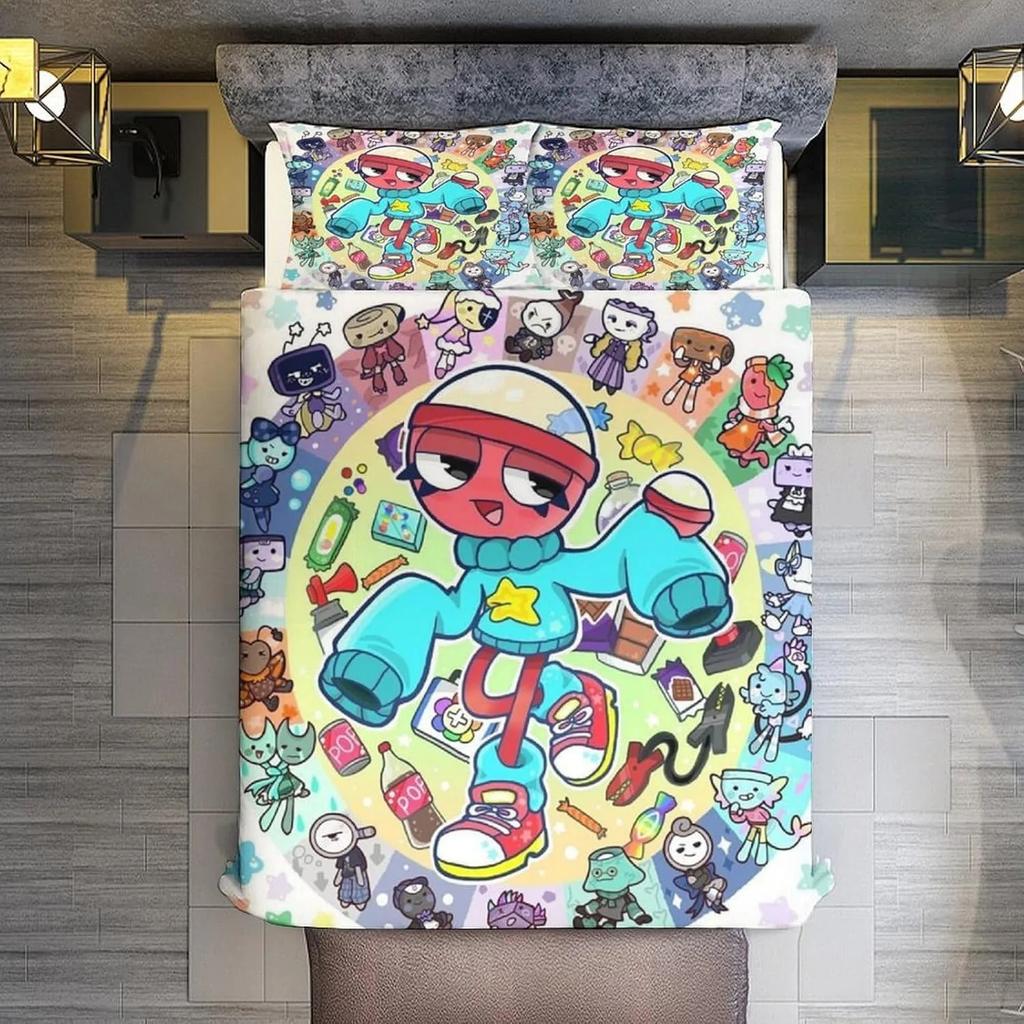 Hra D-Dandy's World Povlečení 3D Tištěná Sada Povlaku na Přikrývku s Povlaky na Polštáře Chlapec Dospívající Děti Narozeninový Dárek Měkké Roztomilé Ložní Prádlo
