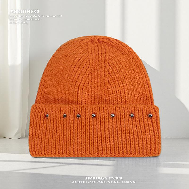 

Warm Woolen Hat for Female Couple with Large Head Circumference and Small Face Revealing Knitted Hat Outdoor Fashionable Pullover Cold Hat M（56-60cm）