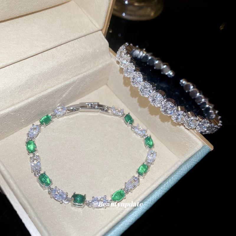 Korean ins zircon oval buckle bracelet simple fashion temperament versatile bracelet design sense niche jewelry