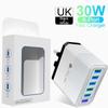 QC3.0 30W Six-Port Fast Charger with EU/US/UK/AU Plugs