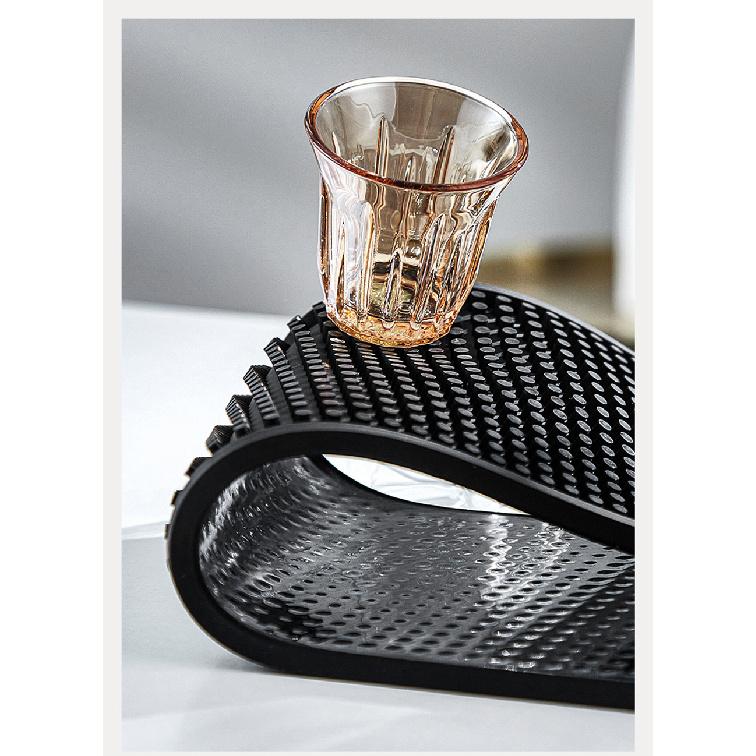 Rubber Bar Mat Anti-slip PVC Cafe Bar Mats Home Cup Mat Waterproof Heat Resistant Durable Kitchen Drain Mat Dish Drying Mats Cup Holders 5