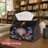 1pc, 2D Flat Printing, Tissue Box Shell And Flower Patterns Printed Tissue Box, Suitable for Home, Car, And Party Decoration Tissue Holder, Perfect Fo