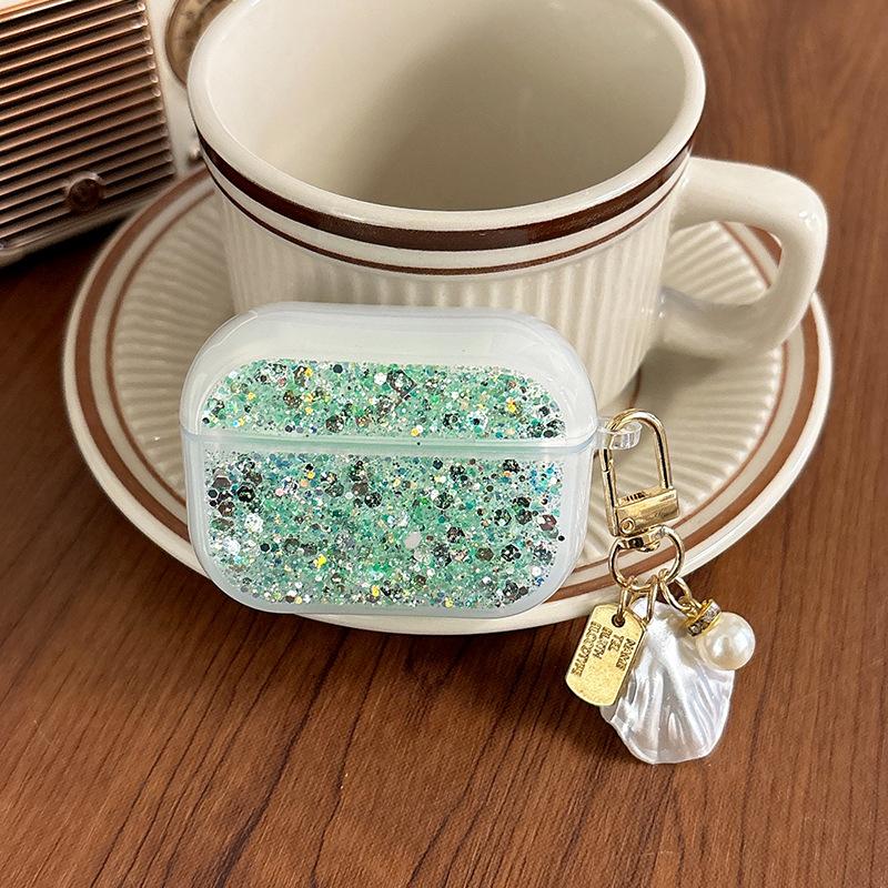 Silver Foil Glitter Sequined Airpodspro2 Bluetooth Headset Cover For Apple Airpods 3 /4 Shell
