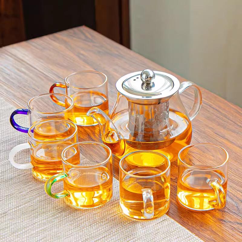Heat-Resistant Glass Teapot with Stainless Steel Filter