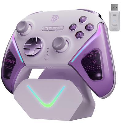 Manette PC EasySMX D10 avec Charge Sans Fil TMR 1000Hz Polling RGB et Gâchettes à Effet pour Steam Switch et Dock PC, Manette de jeu, Joystick, Taux,
