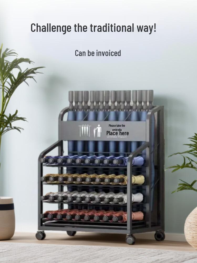 Commerciële Paraplubak met Grote Capaciteit en Afdruiprek voor Kantoor, Hotellobby, Klaslokaal of Entree.