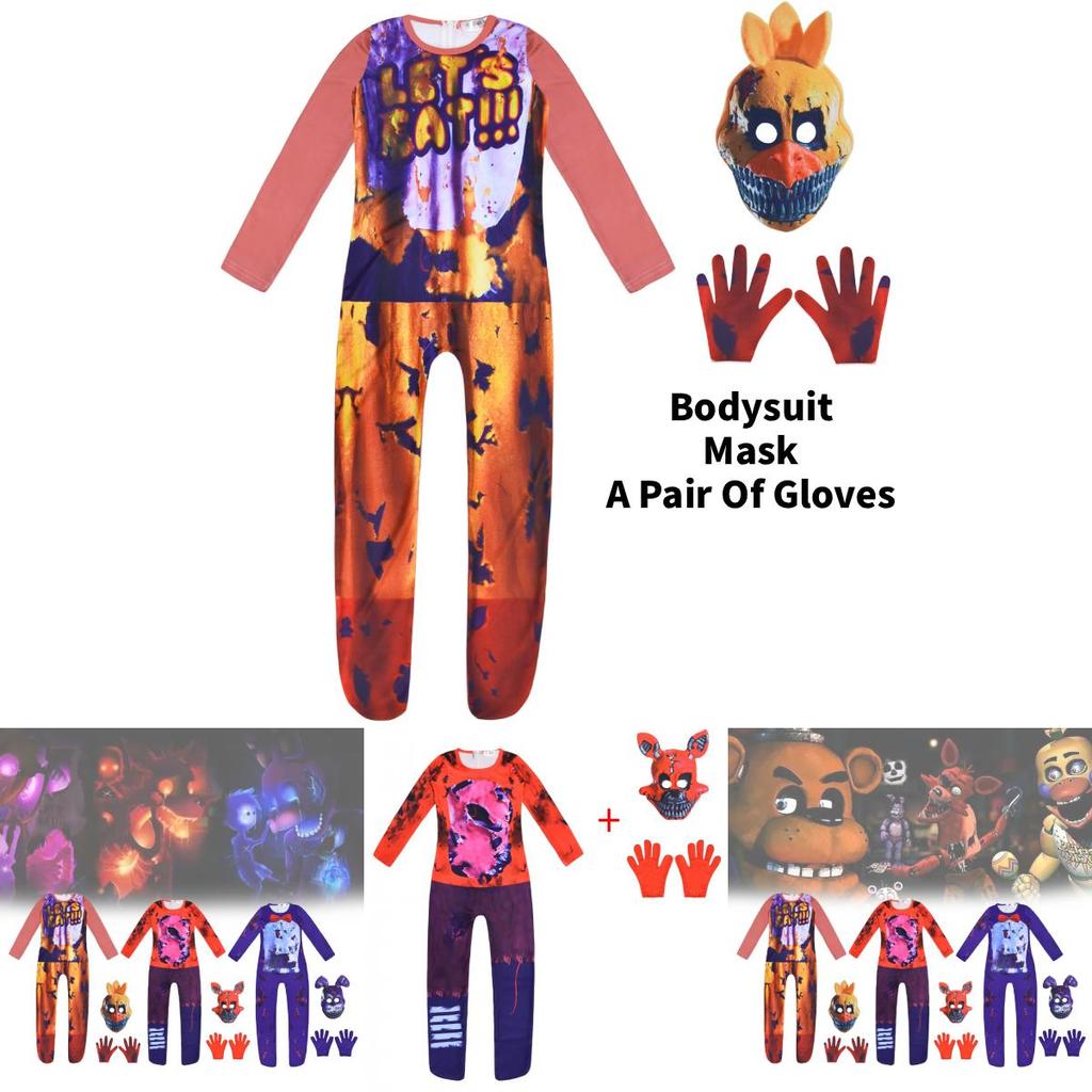 Five Nights At Freddys Kids Role Play Outfit With Milk Silk Material For Holiday Events