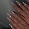 24 Pezzi Unghie Finte Lunghe Stiletto Press on Unghie Finte Cromo Iridescente Blu Aurora Dolci Fresche Lucide Olografiche Full Cover Unghie Finte