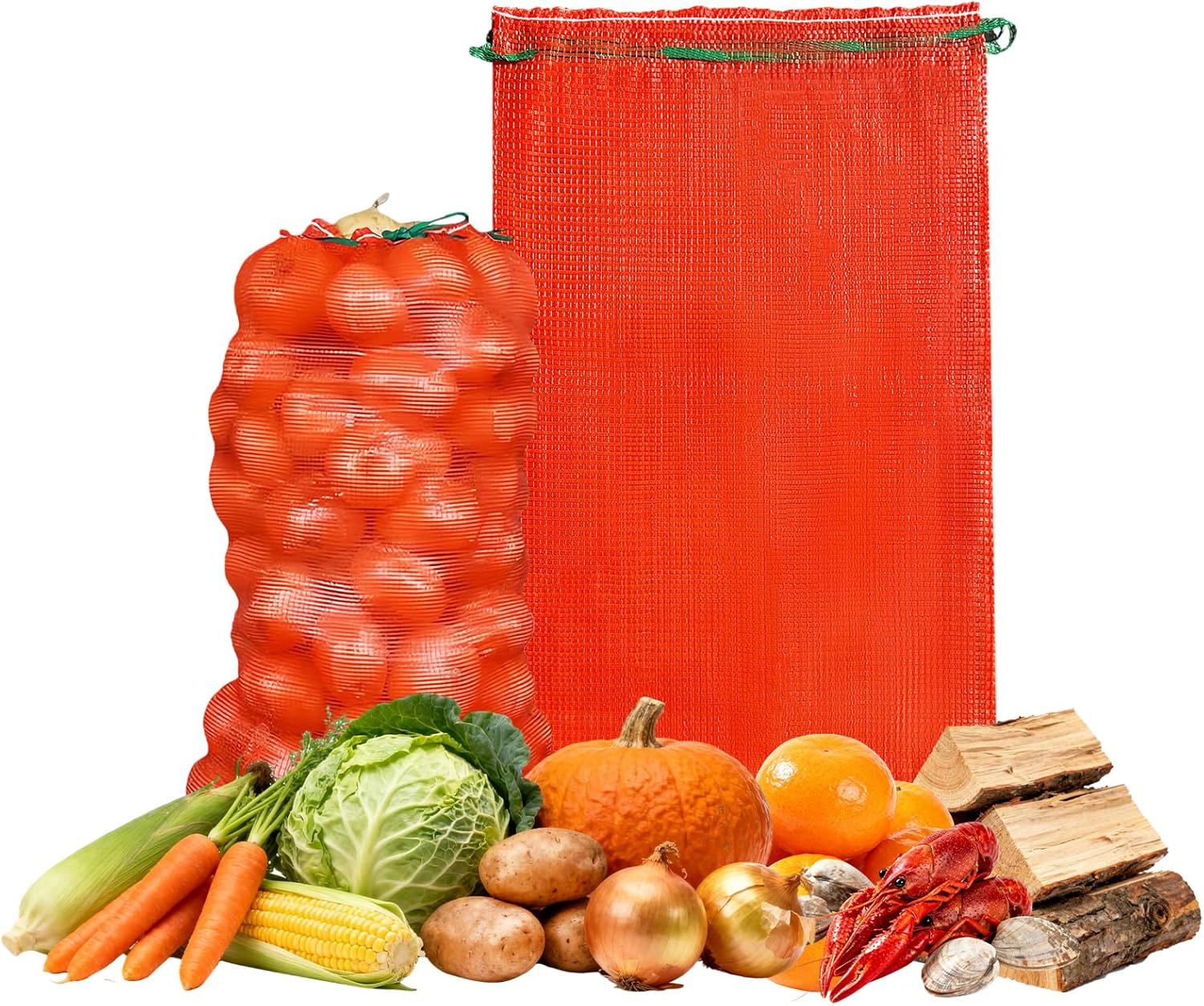 

Extra-large mesh onion bags, reusable, for preserving fruits and vegetables, 31 inches x 19 inches, 50 pack