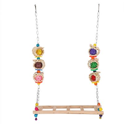 Drewniana huśtawka dla zwierząt domowych, zabawka dla ptaków, papug, kurczaków, stojak do wspinaczki, drabina, zabawki szkoleniowe