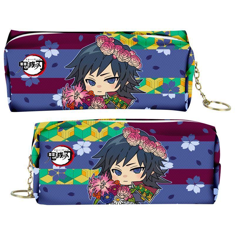 Slayer Demon Cartoon Animation Peripheral Pencil Case Stationery Box Pencil Coin Purse PU Zipper Nezuko Mitsuri Butterfly Ninja