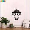 Vintage Metal Key Holder with 6 Hooks Wall Decor Durable Iron Storage Rack for Living Room Bedroom
