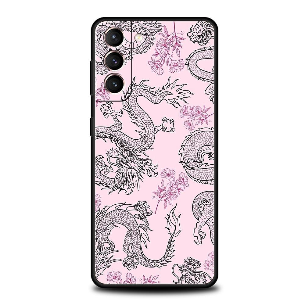 Phone Case For Samsung Galaxy S24 S23 S22 Ultra S20 S21 FE 5G S10 S9 Plus S10E S8 S7 Edge Cover Illusory Color Chinese Dragon