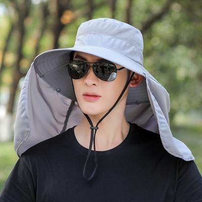 Sommerhut Herren Damen Wasserdicht Breitkrempiger Fischerhut Mit Nackenschutz, Outdoor Sonnenschutz Atmungsaktiver Angelhut Mit Netz