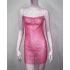 Sexy Sleeveless Dress with Backless Design Fishnet Rhinestone Lace Up Bodycon for Trendy Women