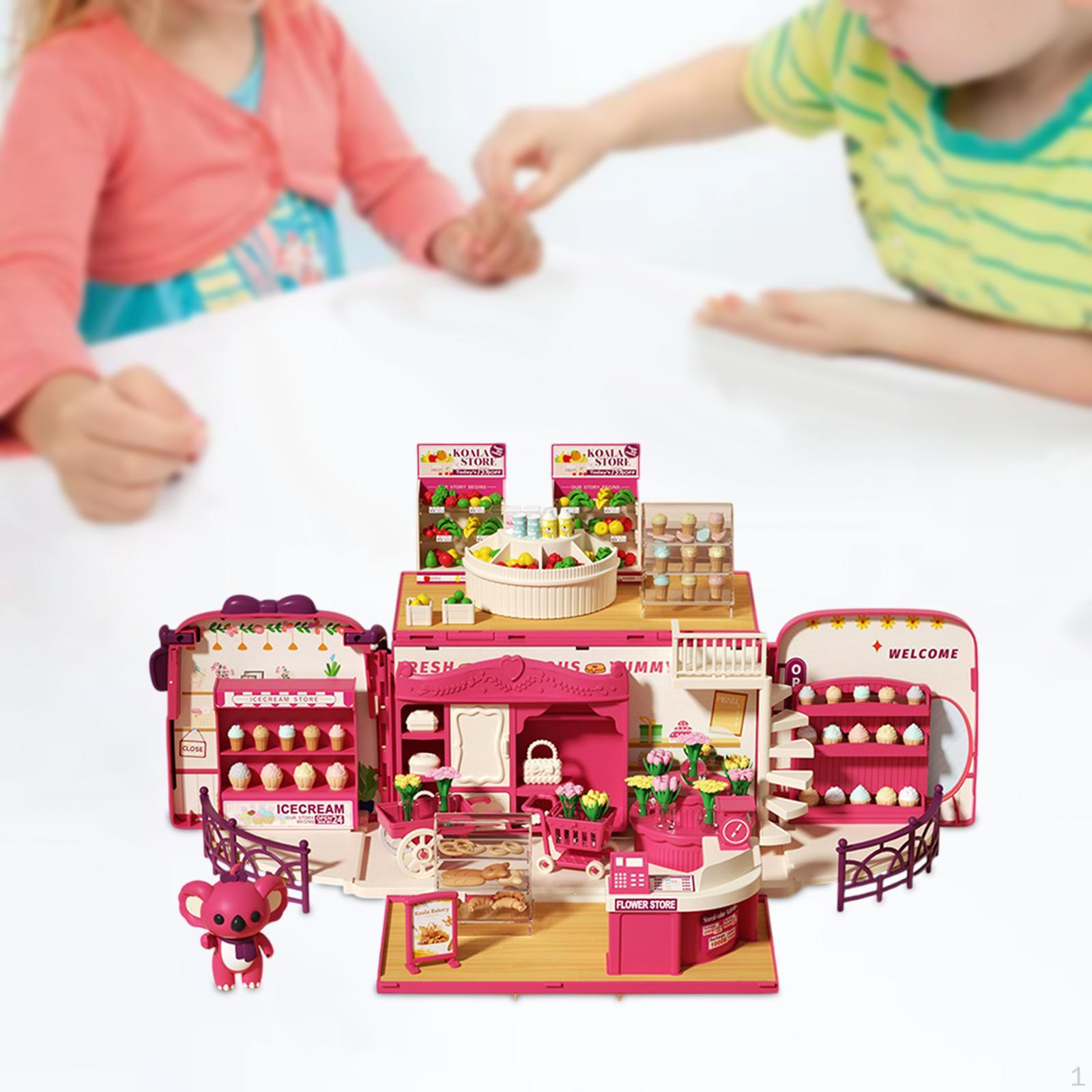 

Кукольные домики Портативный рюкзак для девочек Кукольная мебель Аксессуары Притворяться Sales car