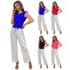 Women's Heart Print Pants Pajama Set Crewneck Ruffle Cap Sleeve And Long Pants 2 Piece Sleepwear Set Soft Lounge Pjs Set