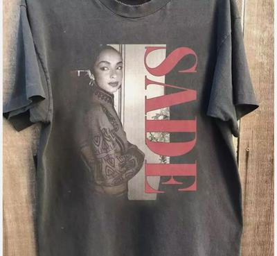 Sade 90s Retro Classic Black Reprinted 100% Cotton T-shirt Mens Tees Top Full Size