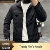 Men's European Style Hooded Windproof Jacket - Spring 2025 Collection, Business Casual with Breathable Fabric.