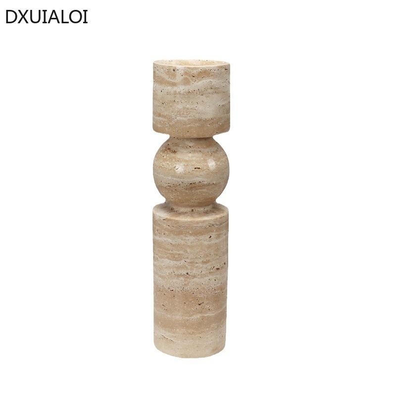 Home Decor Marble Candlestick TV Cabinet Desktop  Ornaments Candle Holder Wedding Decoration  Candle Holders Decor for Table