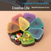 Portable 7-Day Flower Rainbow Medicine Organizer Box with 7 Compartments
