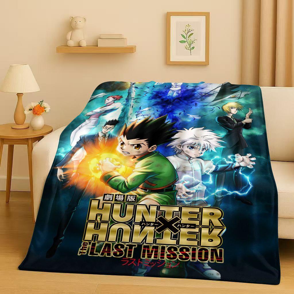 3D Anime Hunter X Hunter Killua Zoldyck Cartoon HXH Flannel Blanket,Ultra Soft Warm Plush Throw for Home Bedroom Bed Sofa Cover