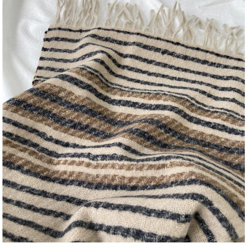 Halsduk Dam Höst och Vinter Ny Varm Halsduk Franskad Sjal Förtjockad Imitationskashmir Halsduk