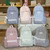 Schoolbag Harajuku ins wind female middle school student schoolbag female plaid lightweight backpack high value lace versatile backpack