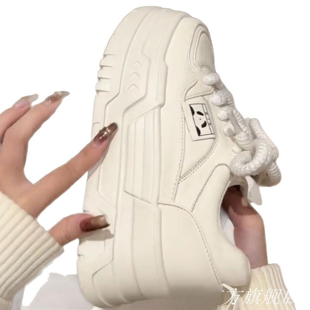 Small Height Increase Recommended 2025 Spring New Muffin Shoes Platform White Shoes Female Students Versatile Casual Board Shoes