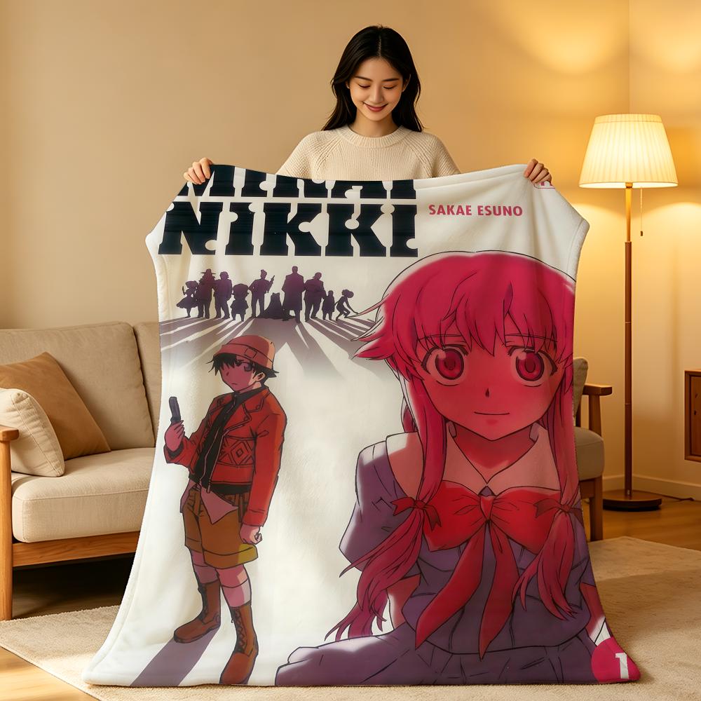 Аниме M-Mirai N-Nikki Плед Высокоплотный Коротковорсовый Мягкий Для Кожи Для Дивана Дремоты Кондиционируемой Комнаты