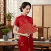 Klassischer Cheongsam Tanzfächer mit Quasten Handkurbelfächer Faltfächer Fotografie Requisite