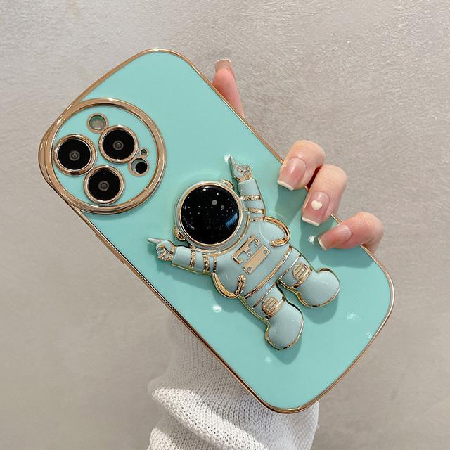 

Роскошный чехол-держатель для телефона с астронавтом для Iphone 13 12 11 Pro Max X Xr Xs Max 7 8plus, милый мягкий противоударный чехол с круглыми линзами For iPhone 13