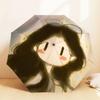 Charming Cartoon Girl with Bowknot - Umbrella Design for Outdoor Adventures, Auto-Opening Protection, Lightweight and Durable Travel Accessory 184