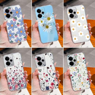 Etui Na Telefon Do Oppo Realme 14 Find X3 X5 X2 R11 R15 K7 K9 K3 Ładny Wzór Kwiatowy Miękki Silikon Antypoślizgowe Ochronne Przezroczyste Tylne Pokrowce Do Muszli Oppo