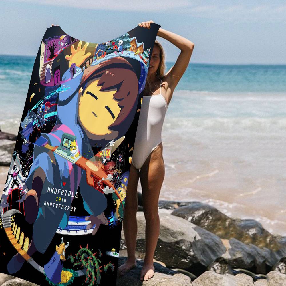 Hot Video Game U-Undertale Microfiber Printed Beach Towel Mountain Climbing Yoga Beach Swimming Running Absorbent Soft Towel
