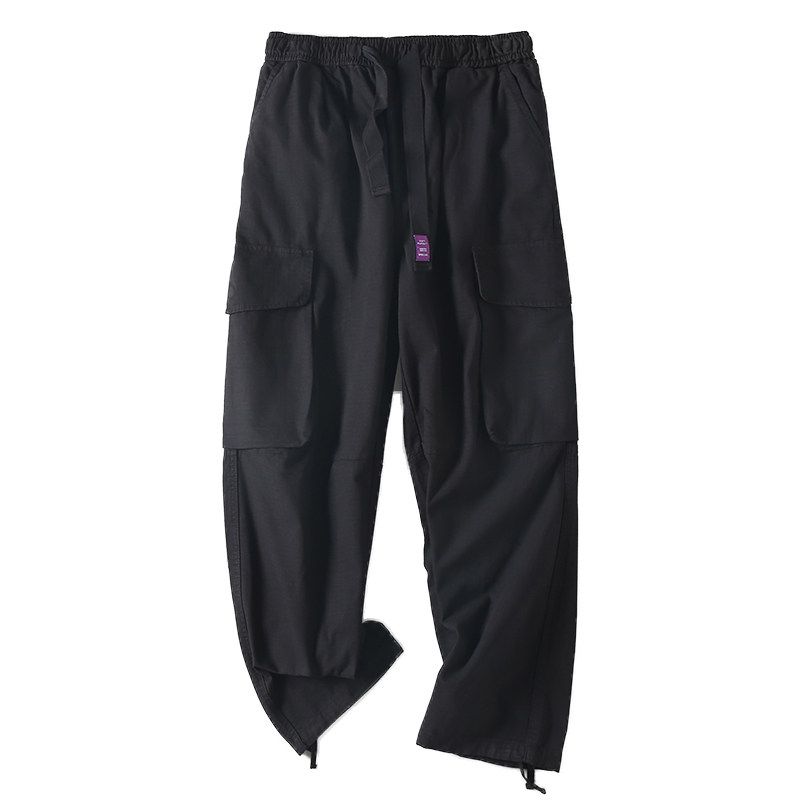 Export Factory Surplus Spring and Autumn Outdoor Multi-Pocket Solid Color Washed Pure Cotton Men's Trendy Workwear Pants