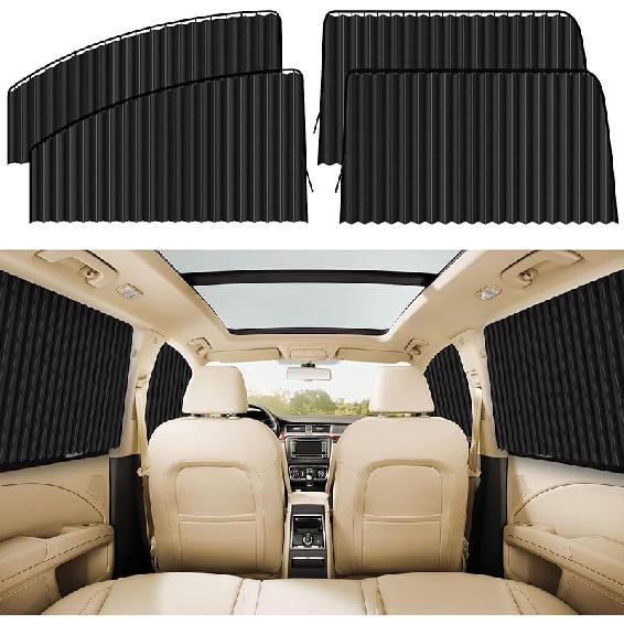 ZATOOTO Suede Car Window Shades 4PCS - Car Window Covers For Ultimate Privacy, UV Protection, And Heat Ulation, Sun Shade Perfect For Camping,