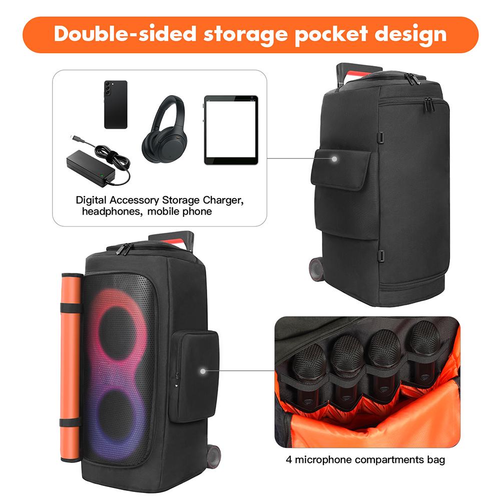 Portable Speaker Dust Case Waterproof Double-Sided Speaker Storage Bag Zipper Closure Speaker Carry Bag for JBL PARTYBOX 310/320