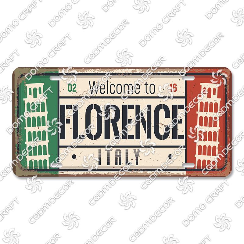 

Италия Города Постер Металлические Жестяные Таблички Рим Милан Турин Металлическая Пластина Ретро Настенный Декор Гараж Автоклуб Гостиная Домашний Настенный Декор 15x30cm