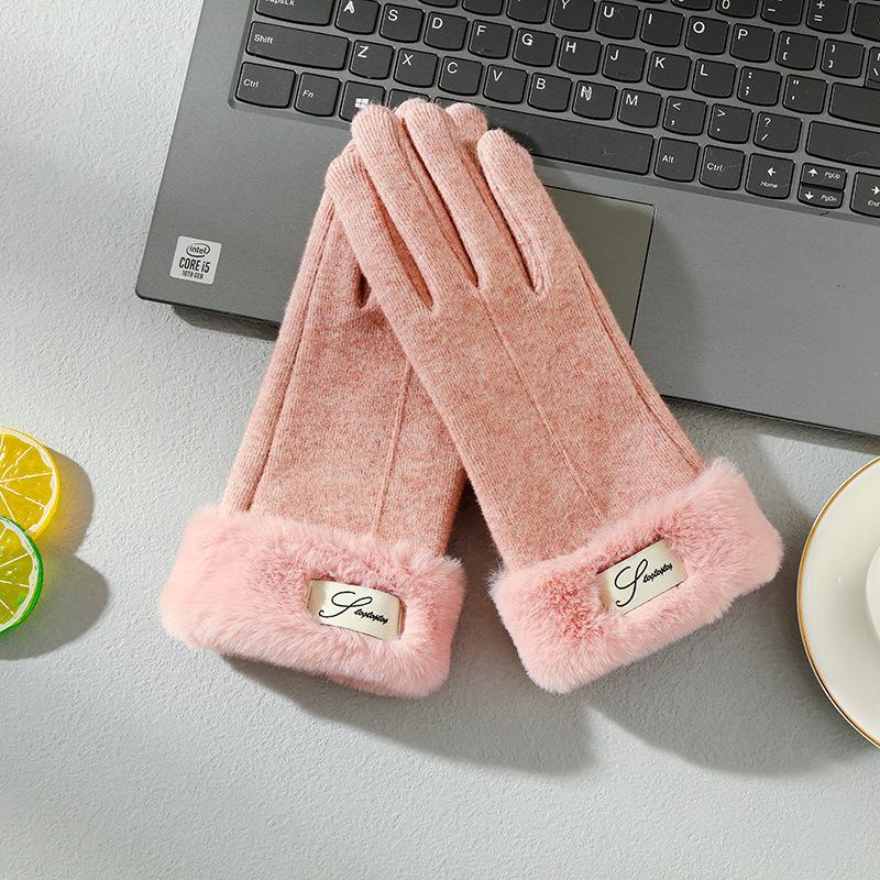 Warm Gloves In Autumn and Winter Women's All In One In One Finger and Cashmere Like Students' Hand Protectors Anti Freezing and Cold Cycling.