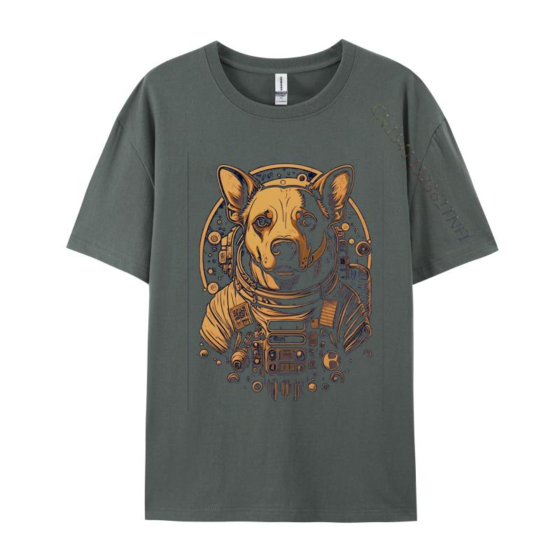 Lancashire Heeler Dog Astronaut Tshirt NEW YEAR DAY Cotton T Shirt Printed Large Size T Shirt Harajuku